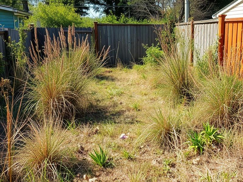 Jardin avant intervention — terrain en friche